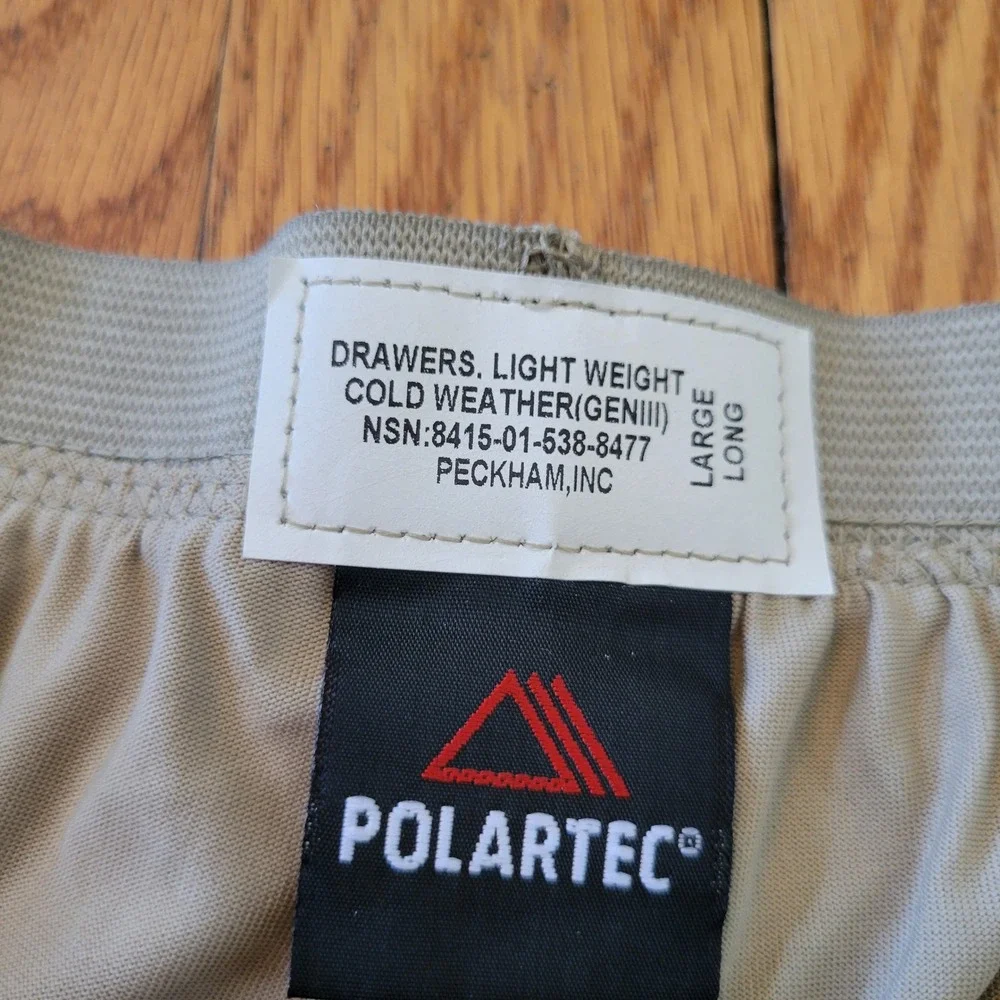 NWT Polartec L‎ Long Base Layer Bottoms Tan Gen III L1 Power Dry Long Underwear